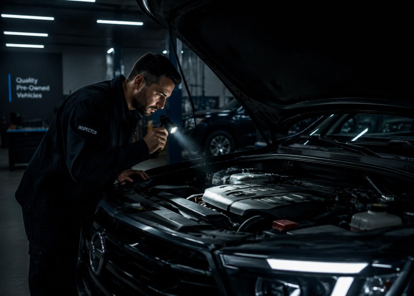 Vehicle being inspected